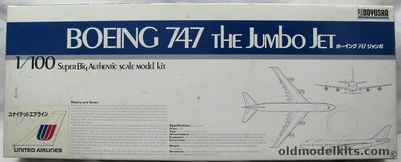 Doyusha 1/100 Boeing 747 Jumbo Jet - United Air Lines, 100-B4-8000 plastic model kit